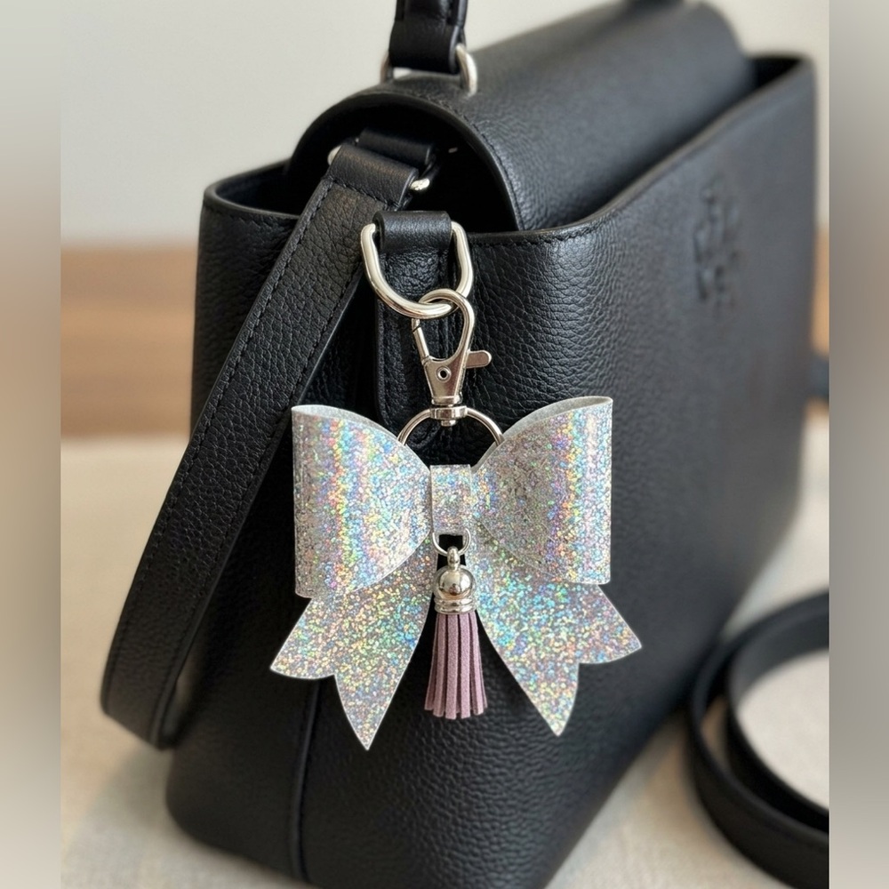 Iridescent and Tassel Bag Charm Key Chain